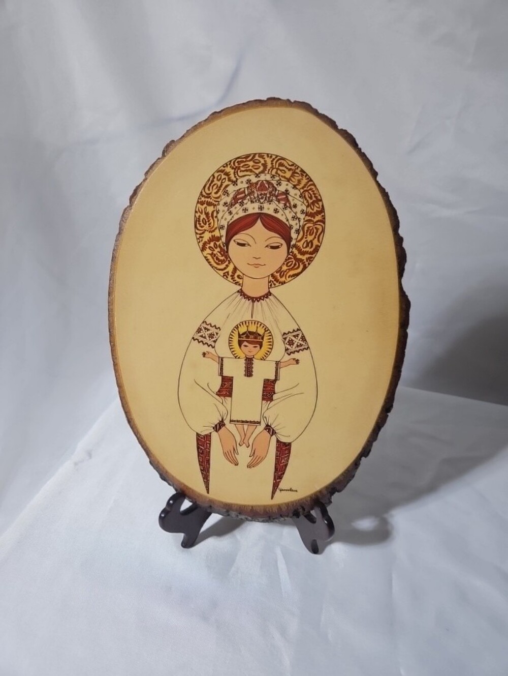 Ukrainian Madonna Glasspainting By Yaroslava Surmach Mills